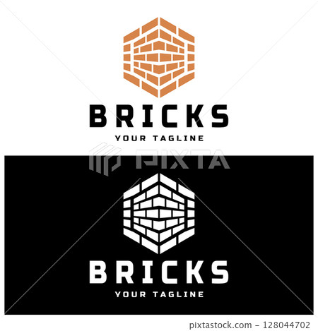 creative brick logo designs for buildings, architectural buildings, civil engineering, building materials shops creative brick logo designs for buildings, architectural buildings, civil engineering, building materials shops 128044702