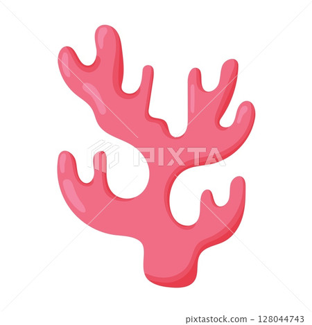 Cartoon Pink Coral Marine Life Vector Art 128044743