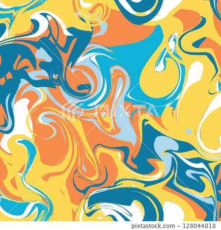 色彩繽紛、明亮的夏日大理石無縫圖案。時尚清新的向量插圖背景素材。 色彩繽紛、明亮的夏日大理石無縫圖案。時尚清新的向量插圖背景素材。 128044818