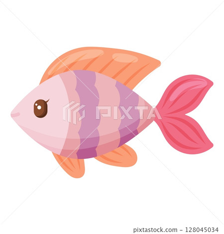 Cute Striped Fish Vector Illustration Design 128045034