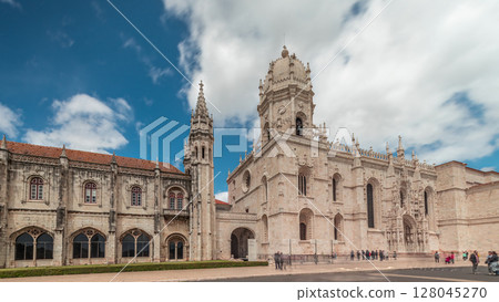 Mosteiro dos Jeronimos, located in the Belem district timelapse hyperlapse of Lisbon, Portugal. 128045270