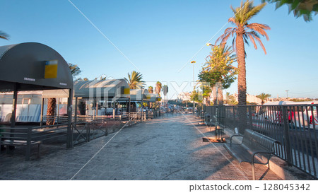 People on the bus station near Damascus gate in the Old City timelapse hyperlapse. 128045342