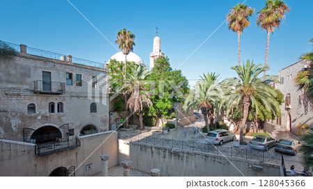 Excavated archeological ruins of the Pool of Bethesda and Byzantine Church timelapse hyperlapse. Excavated archeological ruins of the Pool of Bethesda and Byzantine Church timelapse hyperlapse. 128045366