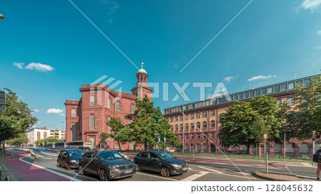 St. Paul Church or Paulskirche timelapse hyperlapse in Frankfurt, Germany. 128045632
