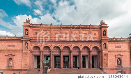 The Hamburger Kunsthalle timelapse hyperlapse, an art museum in Hamburg, Germany 128045644
