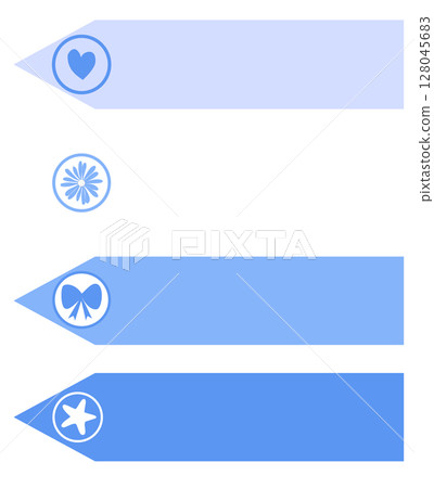Pretty note board in a blue and white tone, decorated with cute elements 128045683