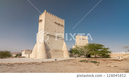 Barzan Towers timelapse hyperlapse, watchtowers near Doha - Qatar Barzan Towers timelapse hyperlapse, watchtowers near Doha - Qatar 128045852