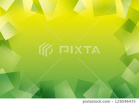 黃色和綠色漸層方形圖案框架 128046435