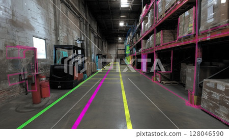 Modern digital system of an accounting and warehousing of containers in large storage areas. A modern system ensures precise tracking of containers in large warehouses. 128046590