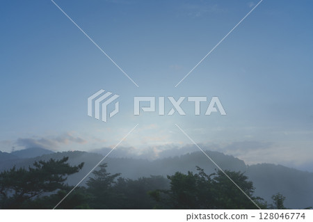 神奈川縣秦野市油菜花台的黎明 128046774