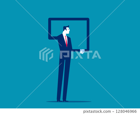 Business shaking hands with himself 128046966
