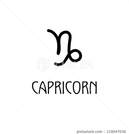 Capricorn zodiac sign icon, minimal astrological design 128047036