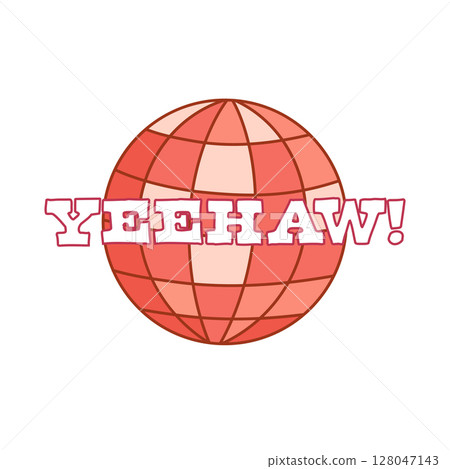 Disco ball with bold Yeehaw text Disco ball with bold Yeehaw text 128047143