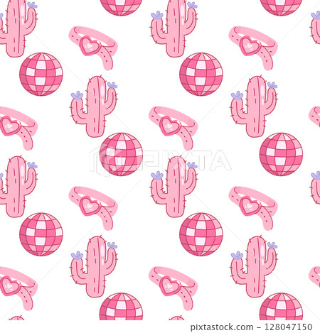 Western cactus and disco pattern with belts 128047150