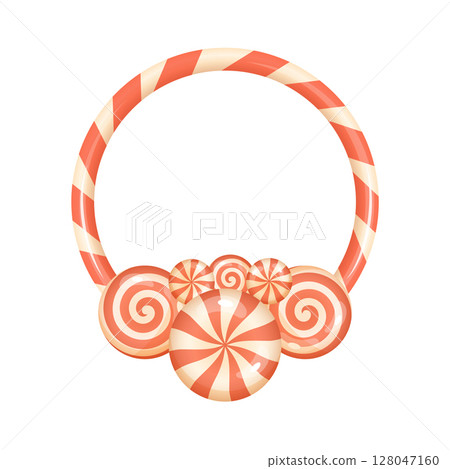 Christmas candy frame with peppermint swirl base design element Christmas candy frame with peppermint swirl base design element 128047160