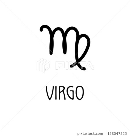 Virgo zodiac sign icon, minimalist black astrology symbol Virgo zodiac sign icon, minimalist black astrology symbol 128047223