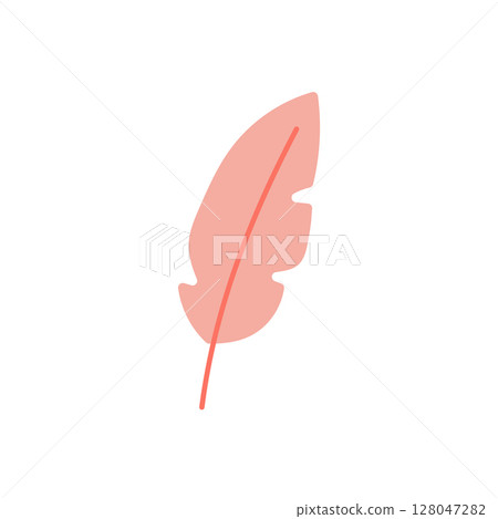 Pink feather icon in minimalist style 128047282