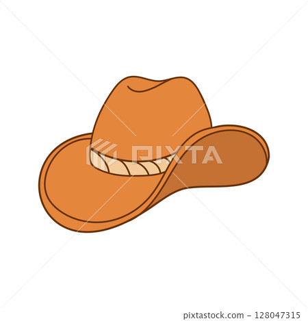 Classic orange cowboy hat vector icon 128047315