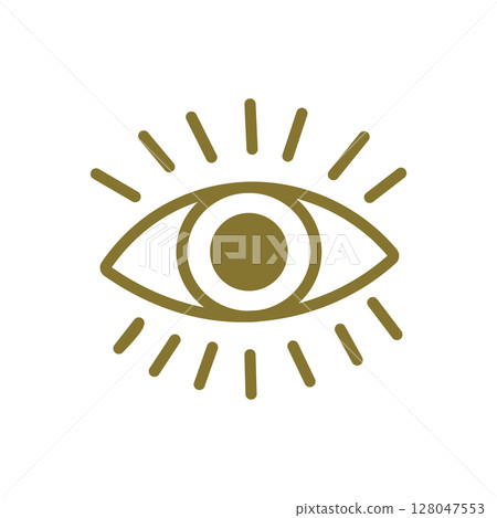 Mystical Eye Symbol with Radiant Lines Mystical Eye Symbol with Radiant Lines 128047553