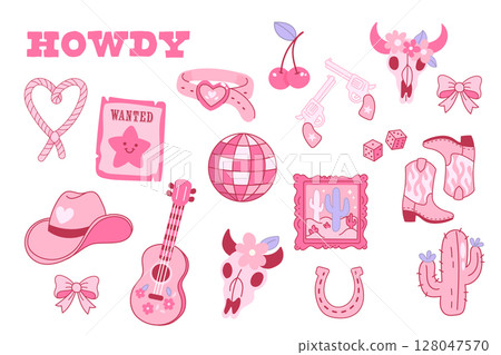 Fun and Girly Cowgirl Disco Pink Cowboy  set 128047570