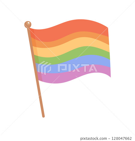 LGBT pride rainbow flag illustration on white background LGBT pride rainbow flag illustration on white background 128047662