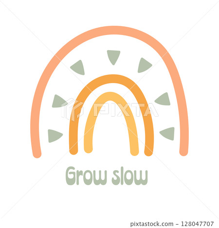 Grow Slow boho rainbow with geometric accents Grow Slow boho rainbow with geometric accents 128047707