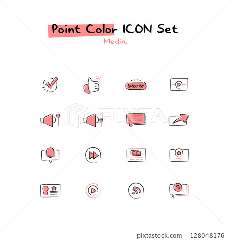 Hand-drawn point color line icon-插圖素材 [128048176] - PIXTA圖庫