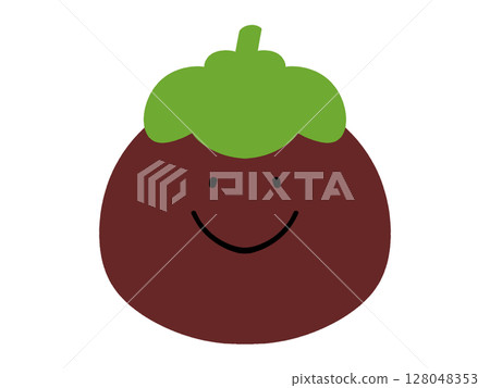 Simple mangosteen illustration material 128048353
