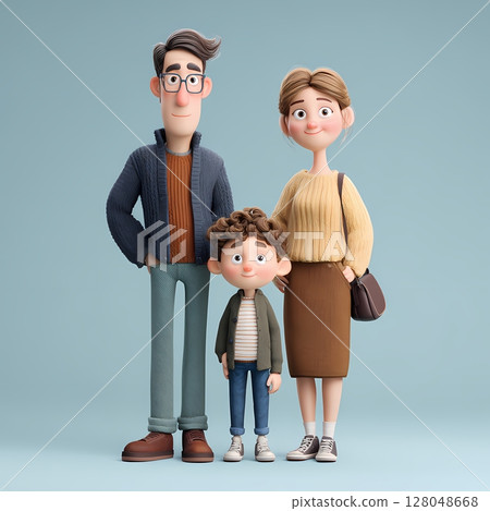 The whole family includes father, mother and children 128048668