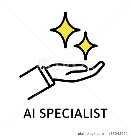 AI specialist simple icon, vector AI specialist simple icon, vector 128048851