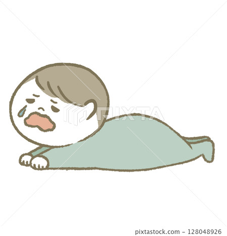 哭泣的嬰兒淡藍色 128048926