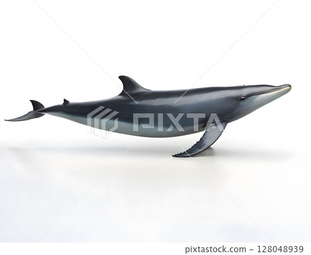 Realistic 3D Render of a Bottlenose Dolphin on White Background 128048939
