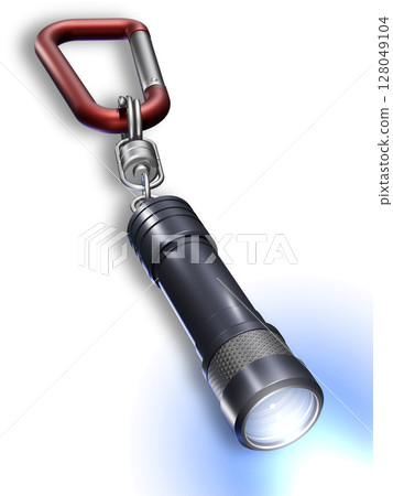 迷你燈（黑色） 手電筒 LED燈 迷你閃光燈 白色背景 128049104