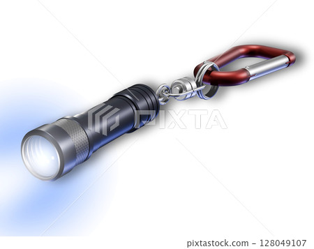 Mini light (black) Flashlight LED light Mini flash light White background 128049107