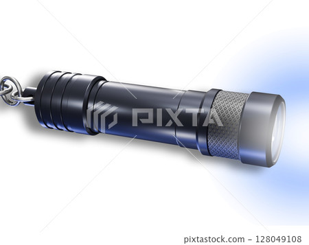 Mini light (black) Flashlight LED light Mini flash light White background 128049108