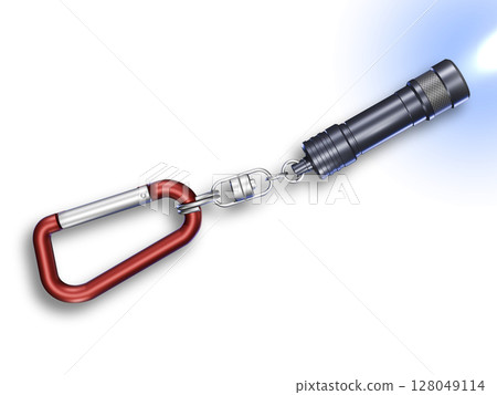 Mini light (black) Flashlight LED light Mini flash light White background 128049114