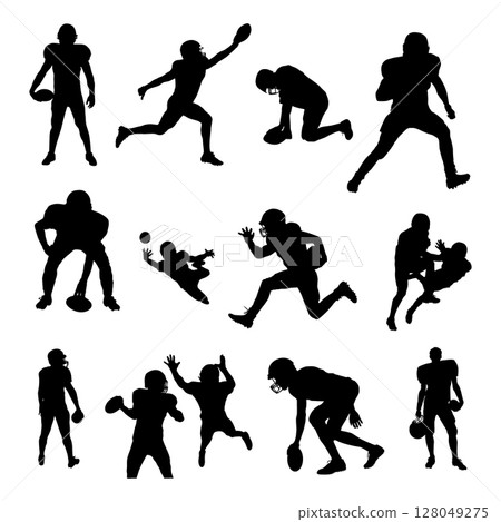 American football player silhouettes set 128049275