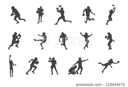 American football players svg, American football players silhouette, Football players svg, Football players silhouette, Football svg. 128049278