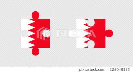 Puzzle Pieces with Bahrain Flag. Puzzle Pieces with Bahrain Flag. 128049385