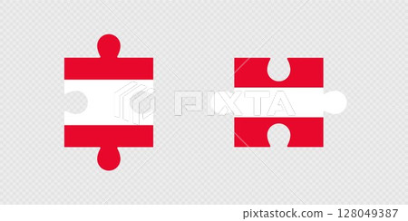 Puzzle Pieces with Austria Flag. 128049387