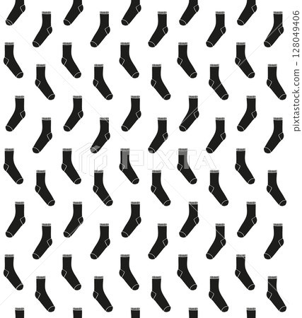 Vector seamless pattern of hand drawn sock 128049406