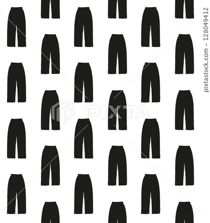 Vector seamless pattern of trousers silhouette 128049412