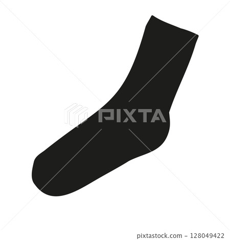 Vector hand drawn sock silhouette 128049422