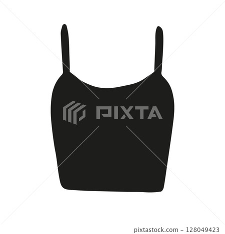Vector hand drawn top t shirt silhouette 128049423
