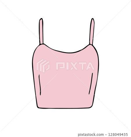 Vector hand drawn sketch colored top t shirt Vector hand drawn sketch colored top t shirt 128049435