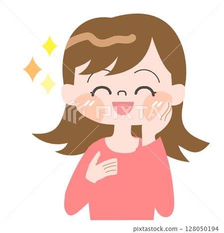 A woman with bright eyes smiling 128050194