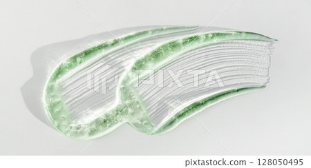 Smears of green cosmetic gel 128050495