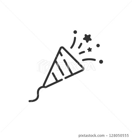 Simple cracker icon for celebrations and parties (line drawing, monochrome) Simple cracker icon for celebrations and parties (line drawing, monochrome) 128050555
