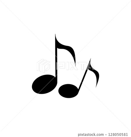 Monochrome illustration of musical notes Monochrome illustration of musical notes 128050581