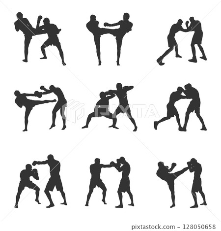 Boxing silhouettes, Boxing silhouette set, Boxers silhouettes, Boxing SVG, Boxing vector Boxing silhouettes, Boxing silhouette set, Boxers silhouettes, Boxing SVG, Boxing vector 128050658